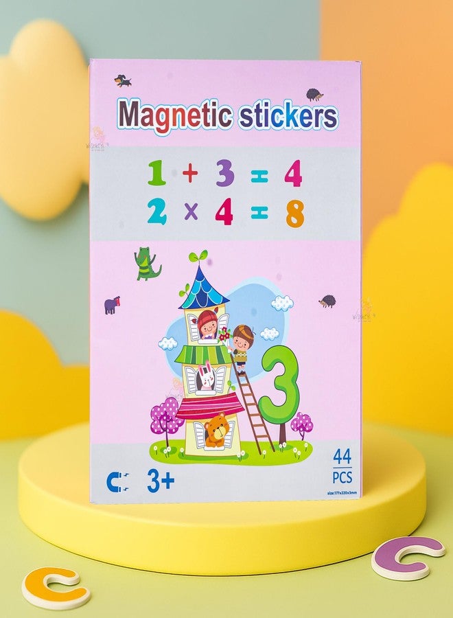 ويش كي ملصقات أرقام مغناطيسية من ويشكي للأطفال - مجموعة تعليمية للرياضيات مكونة من 44 قطعة، تتضمن أرقامًا وحيوانات للعد ورموزًا رياضية، لعبة مونتيسوري تعليمية للأطفال من عمر 3 سنوات فما فوق - Image 4